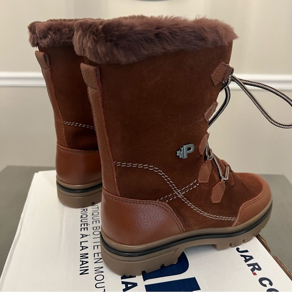 Pajar Valerie S Brown Leather Shearling Ice Gripper Waterproof Mid-Calf Boot 5.5 - Picture 13 of 15